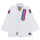 Shoyoroll Batch 149 Retro Gradient BJJ Gi laid out on training mat