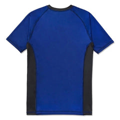 Short sleeve blue rash guard by Shoyoroll for No Gi Jiu-Jitsu