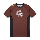 Shoyoroll 2022 brown ranked compression rash guard for No Gi BJJ
