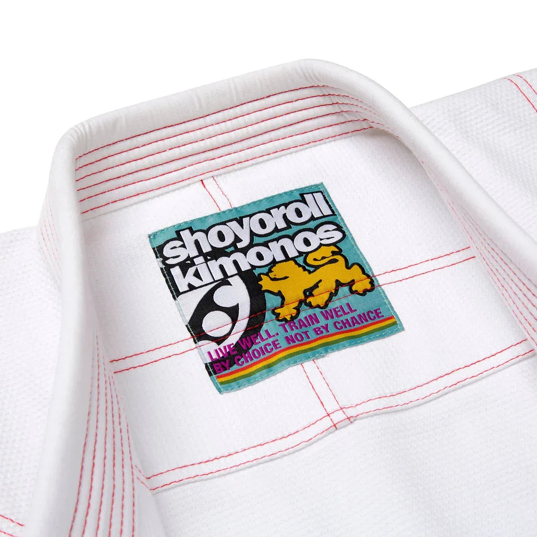 Shoyoroll BJJ uniform with retro-inspired logos and trim