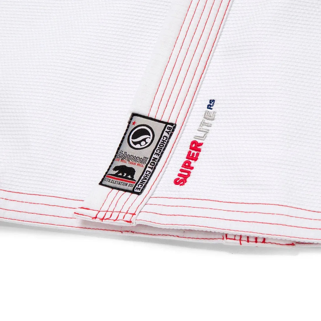 Detailed look at collar and fabric of SuperLite Batch 145 Gi