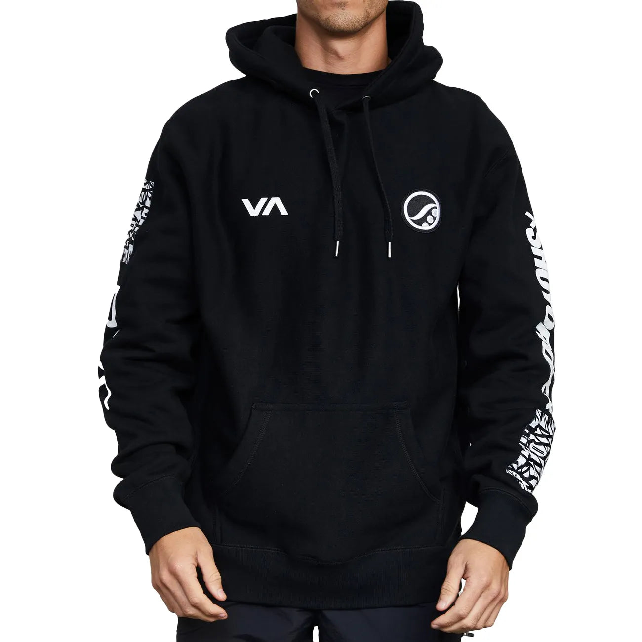 300 GSM black BJJ hoodie from the RVCA x Shoyoroll Vaxsyr collab