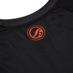 BJJ No Gi Shoyoroll Ember Competitor Rash Guard - Black Breathable Rashguard